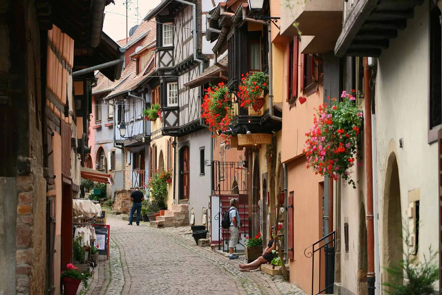 Narrow cobbled Alley lined with 13th century houses
