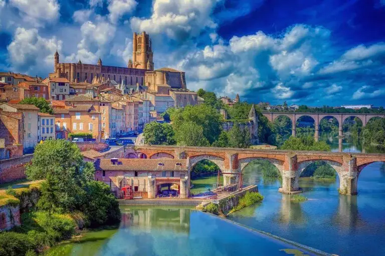 Sainte-Cécile Cathedral overlooking the town of Albi in France.