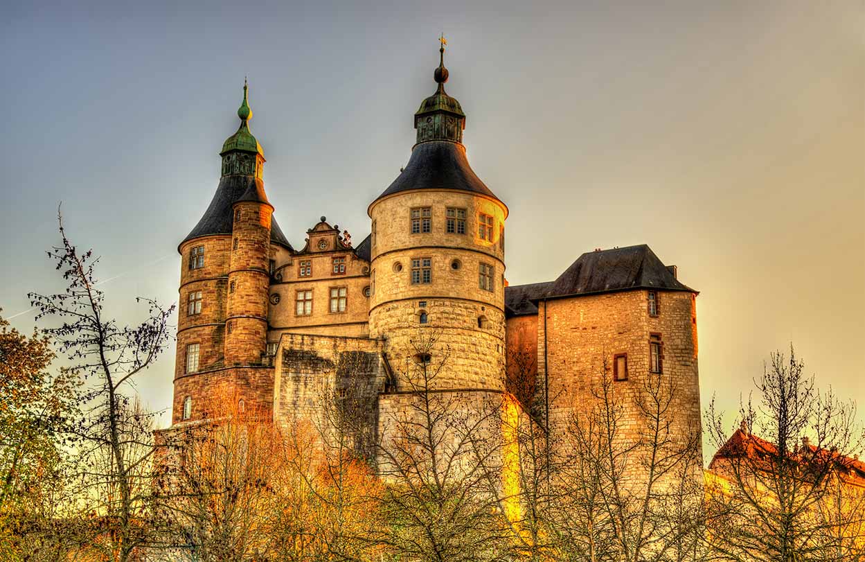 Chateau de Montbeliard in the evening.