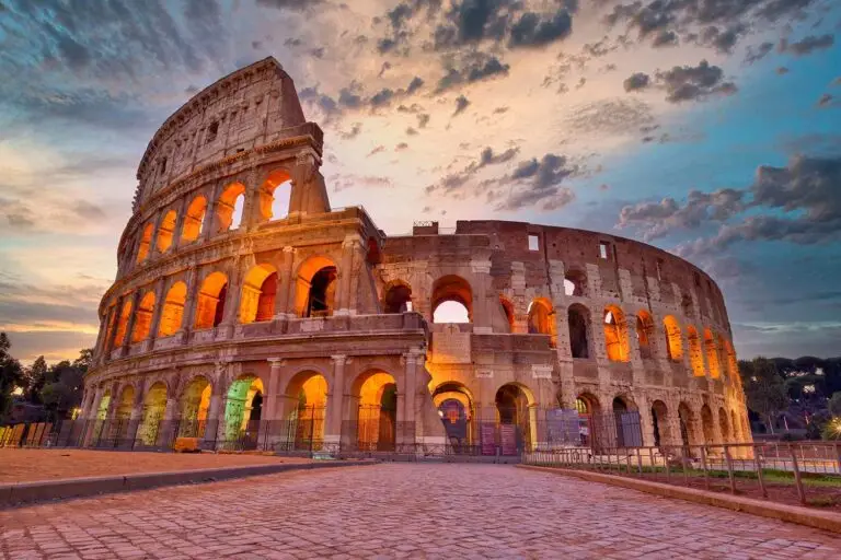 Colosseum at sunset, Rome