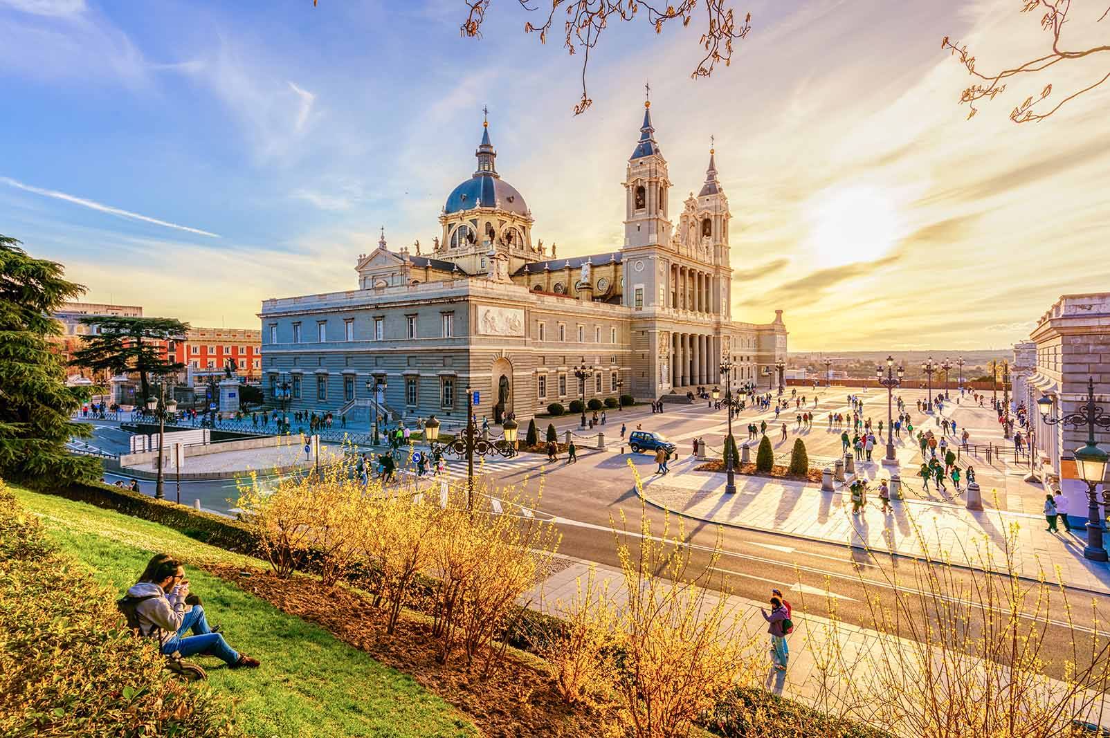 Madrid cathedral in sunlight