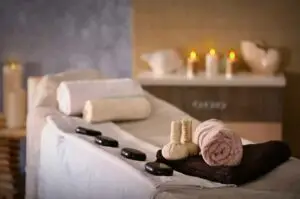 spa table being prepared