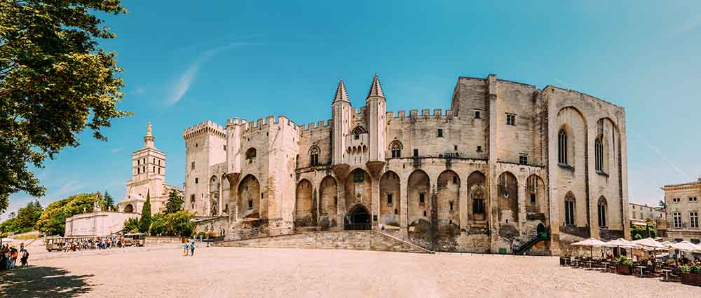 external view of the Palais des Papes, Avignon, France